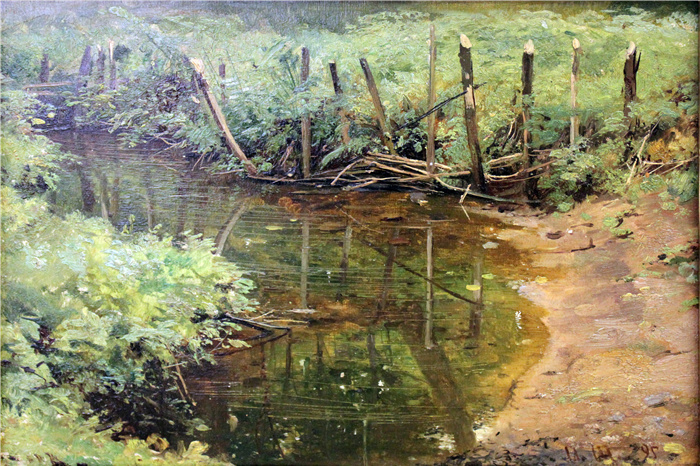 希施金 （Ivan I. Shishkin ） 超清油画原图作品-池塘