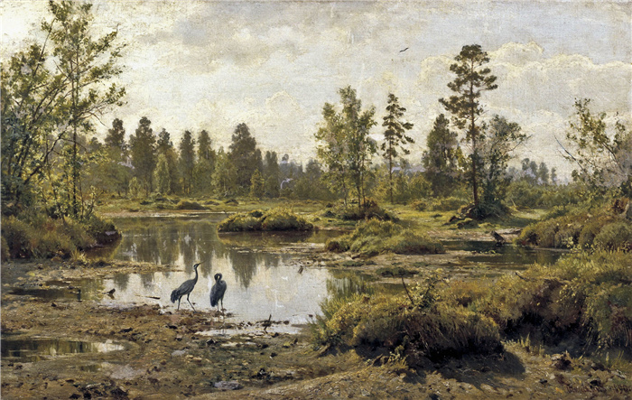 希施金 （Ivan I. Shishkin ） 作品-沼泽，波利西亚 （1890年）