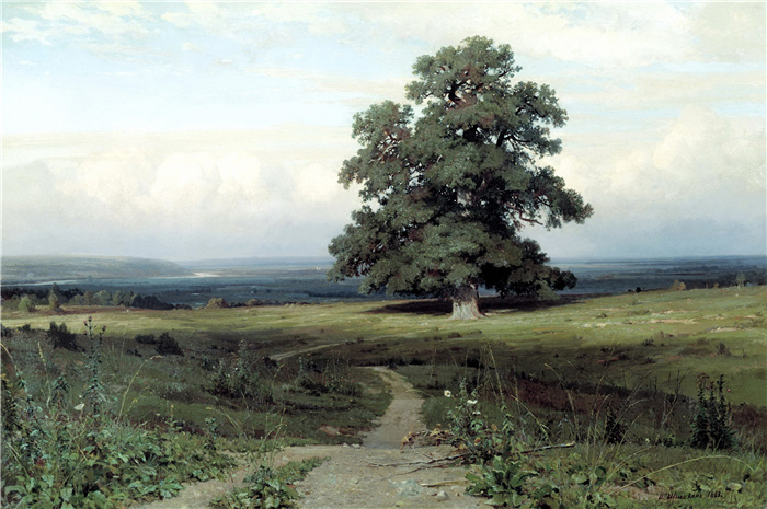 希施金 （Ivan I. Shishkin ） 作品-在开阔的山谷中，1883年