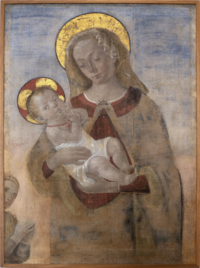 韦罗基奥（Andrea del Verrocchio）高清作品-麦当娜与孩子和祈祷，1470