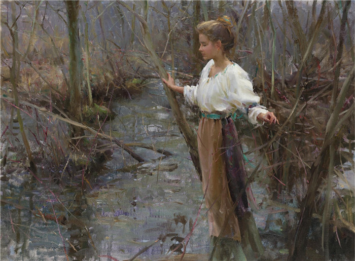 丹尼尔·格哈茨（Daniel Gerhartz）油画作品-最喜欢的地方 Her Favorite Place