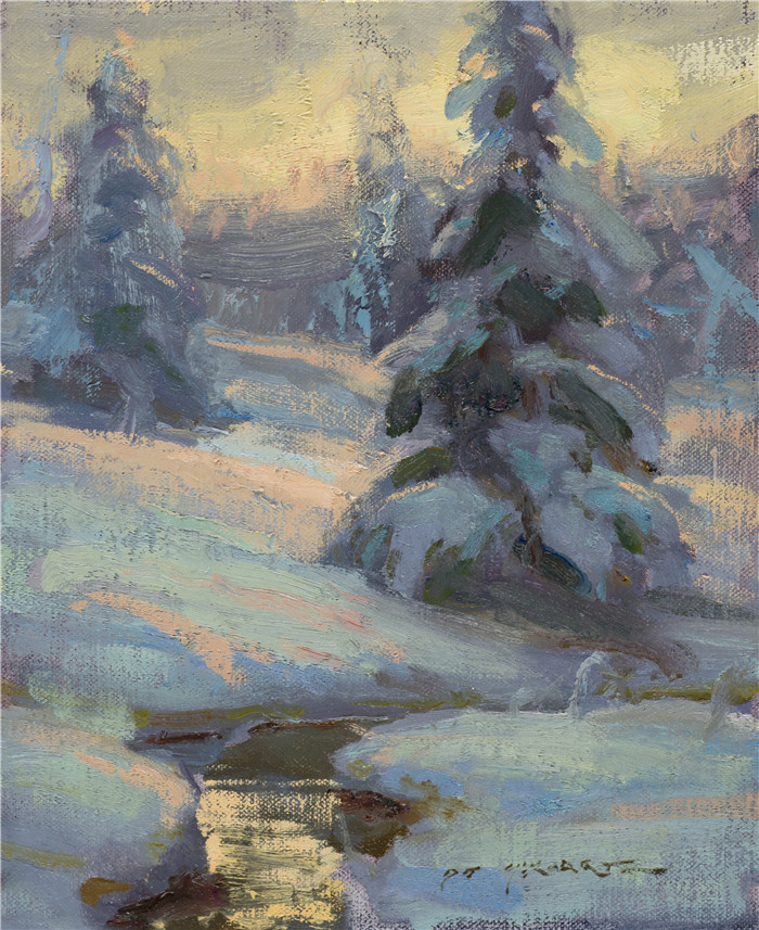 丹尼尔·格哈茨（Daniel Gerhartz）油画作品-镀金的风景Gilded