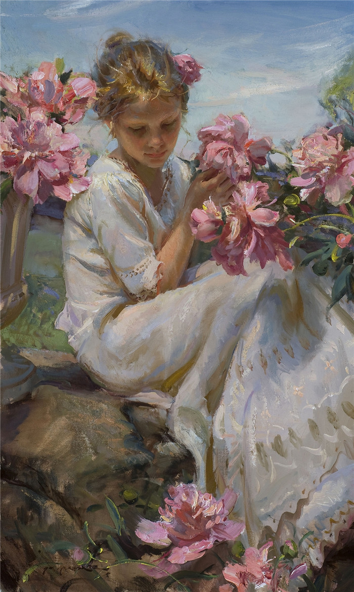 丹尼尔·格哈茨（Daniel Gerhartz）油画作品-绽放的花朵