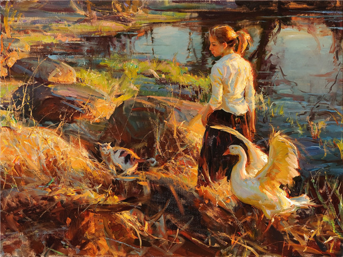 丹尼尔·格哈茨（Daniel Gerhartz）油画作品-蜿蜒而行 Meander