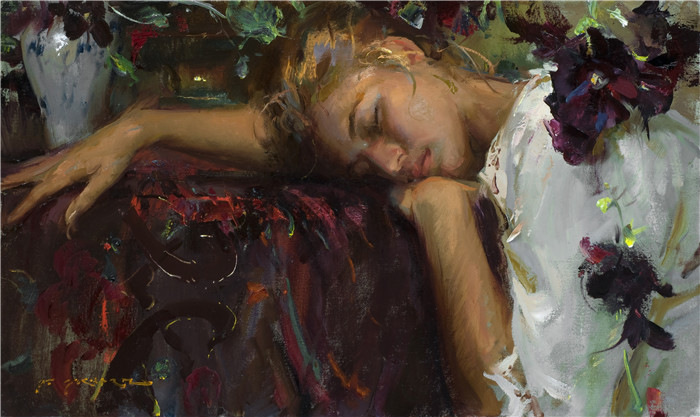 丹尼尔·格哈茨（Daniel Gerhartz）油画作品-午夜 Midnight