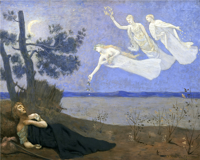 皮埃尔·皮维·德·夏凡纳（Pierre Puvis de Chavannes）作品-梦，18832
