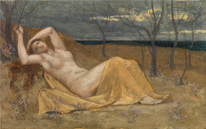 皮埃尔·皮维·德·夏凡纳（Pierre Puvis de Chavannes）作品-塔马里斯，Tamaris，1886