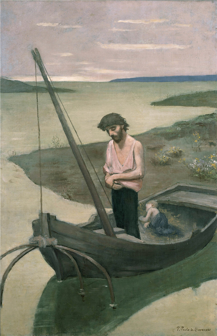 皮埃尔·皮维·德·夏凡纳（Pierre Puvis de Chavannes）作品-可怜的渔夫 02，1881年