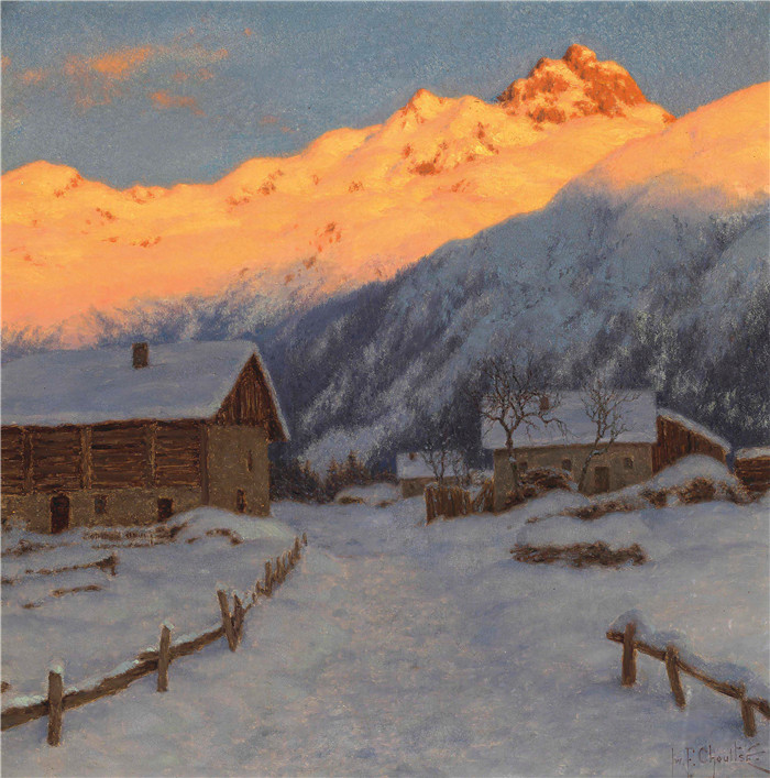 伊万·费多罗维奇·乔尔塞(Ivan Fedorovich Choultsé)作品-晚上在山上，上萨瓦