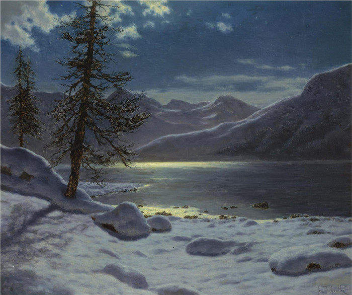 伊万·费多罗维奇·乔尔塞(Ivan Fedorovich Choultsé)作品-月光湖，冬天