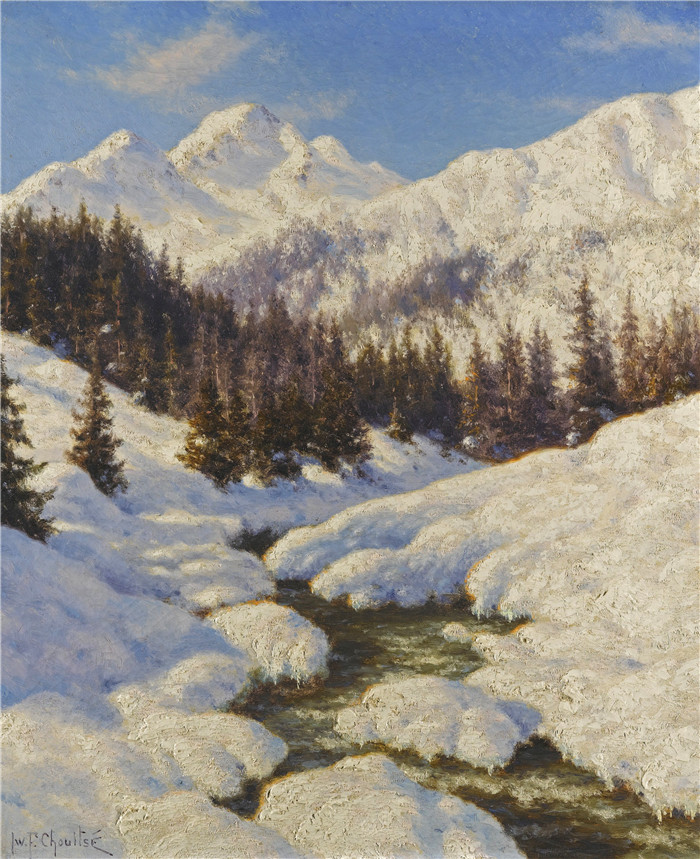 伊万·费多罗维奇·乔尔塞(Ivan Fedorovich Choultsé)作品-雪中的溪流