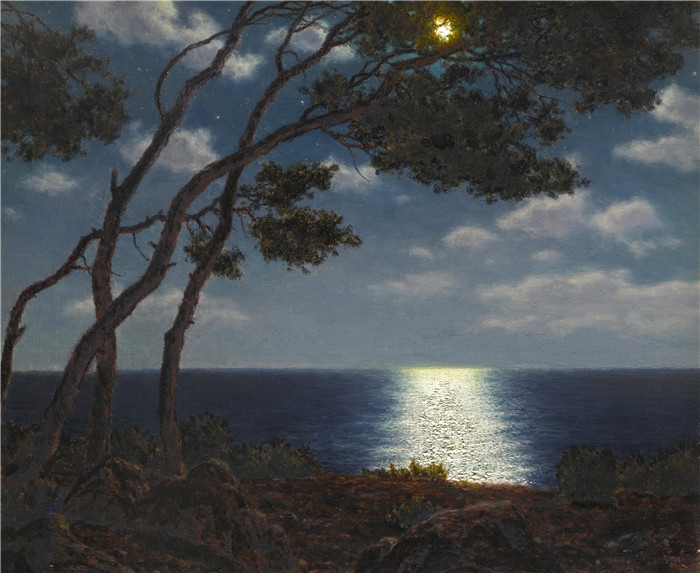 伊万·费多罗维奇·乔尔塞(Ivan Fedorovich Choultsé)作品-水面上的月光