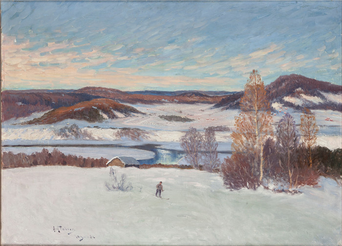 安东·亨伯格（Anton Genberg )风景作品-与拉贡达的skidakare冬季同行