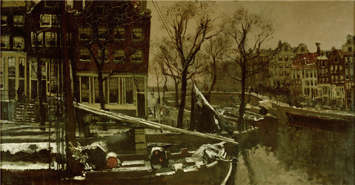 乔治·亨德里克·布莱特纳（George Hendrik Breitner）作品-阿姆斯特丹的冬天