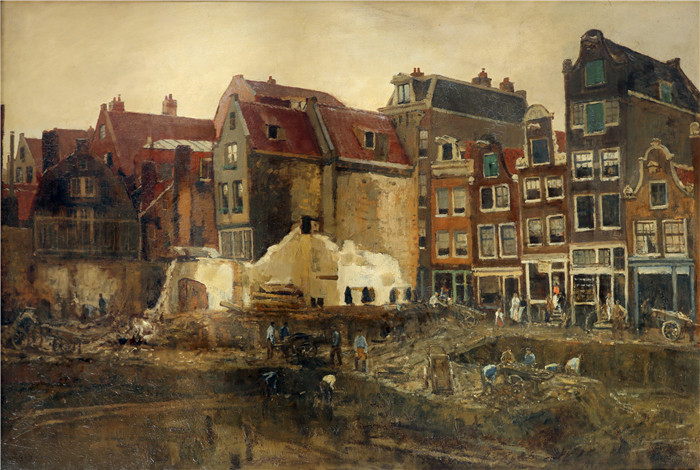 乔治·亨德里克·布莱特纳（George Hendrik Breitner）作品-阿姆斯特丹证券交易所大楼, 1903