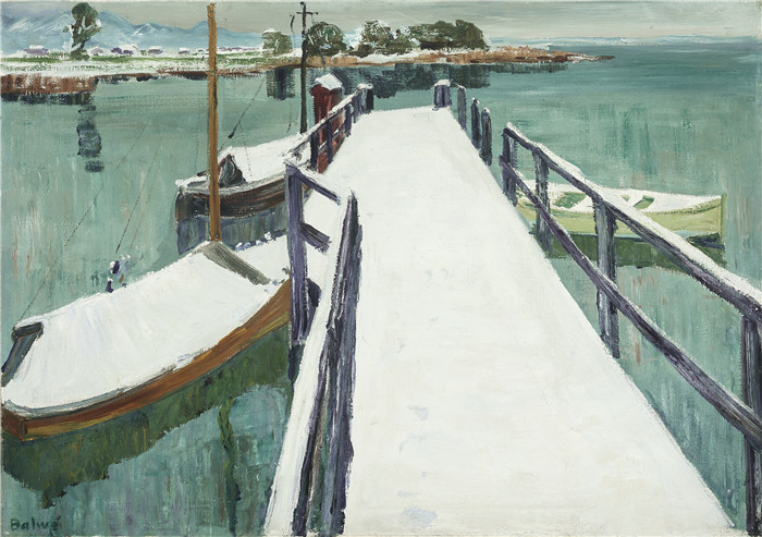阿诺德·鲍威（Arnold Balwe）高清作品-《奇姆湖的冬天》 1940 Ol auf Leinwand 70 x 99,5 cm
