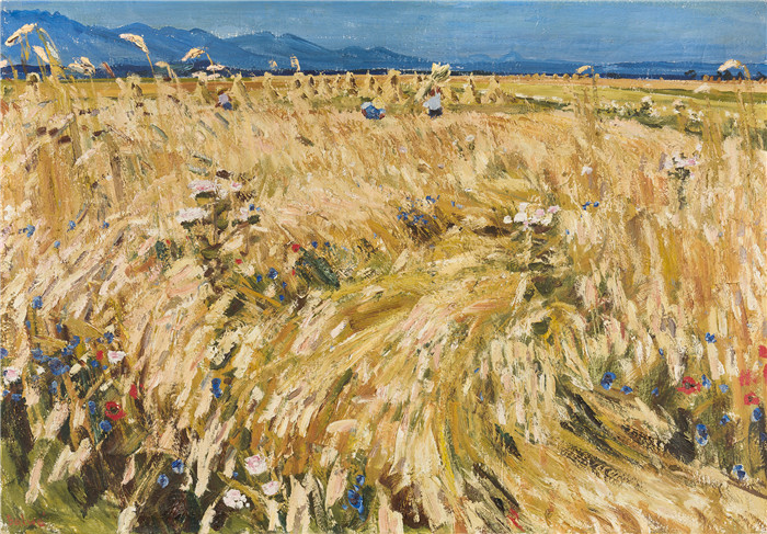 阿诺德·鲍威（Arnold Balwe）高清作品-成熟的田野 1945 Ol auf Leinwand 70 x 100 cm
