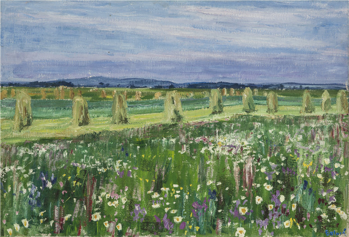 阿诺德·鲍威（Arnold Balwe）高清作品-草地 1945 Ol auf Leinwand 70 x 100 cm