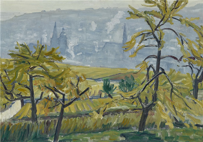 阿诺德·鲍威（Arnold Balwe）高清作品-Neustadt的景色，1927