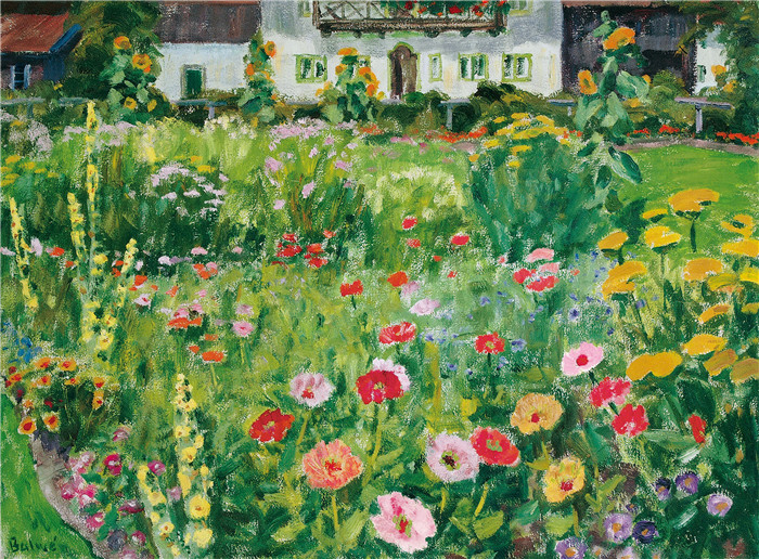 阿诺德·鲍威（Arnold Balwe）高清作品-夏季花园（田野草地） 1950 Ol auf Leinwand 73 x 92 cm