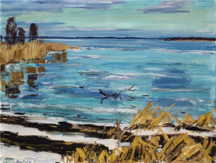 阿诺德·鲍威（Arnold Balwe）高清作品-基耶姆塞湖的天气 1950 ， 76 x 100 cm