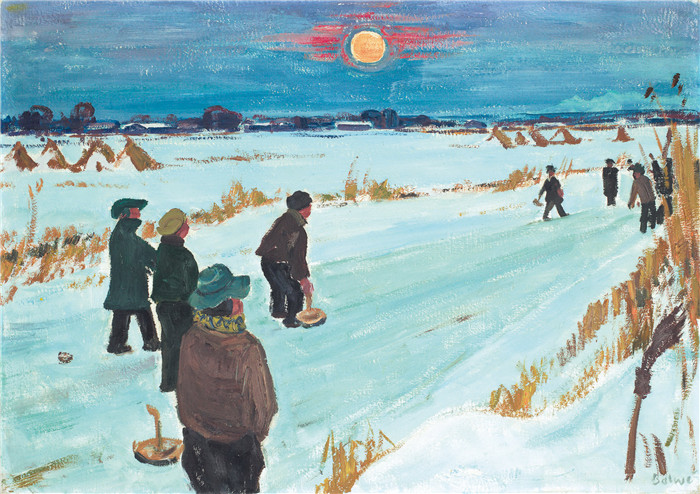 阿诺德·鲍威（Arnold Balwe）高清作品-冬夜 1950 Ol auf Leinwand 70 x 100 cm