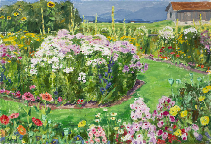 阿诺德·鲍威（Arnold Balwe）高清作品-花园里的夏天（Feldwies am Chiemsee）