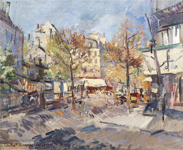康斯坦丁 柯罗文（Constantin Korovin）高清作品-巴黎的秋天，1929