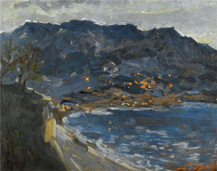 康斯坦丁 柯罗文（Constantin Korovin）高清作品-1915年，克里米亚，傍晚时分