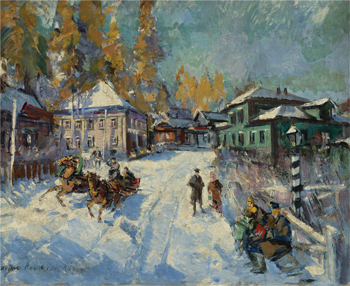 康斯坦丁·柯罗文（Constantin Korovin）高清作品-俄罗斯冬季 1