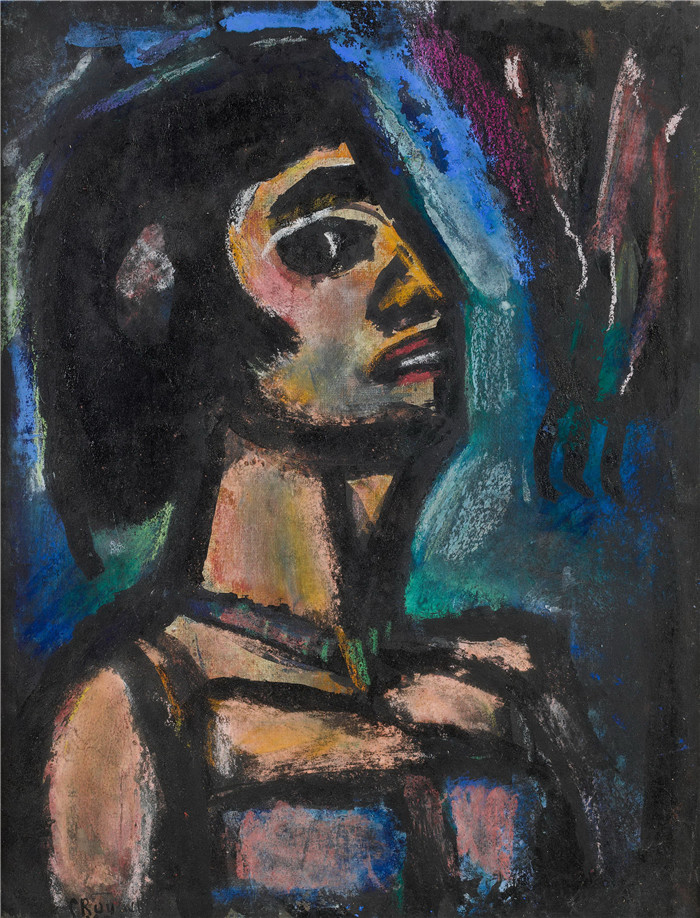 乔治·鲁奥（Georges Rouault）高清作品-伊芙堕落，1930年