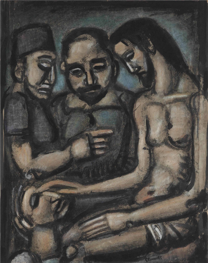 乔治·鲁奥（Georges Rouault）高清作品-一个多月以前评论 christ guerissant un aveugle