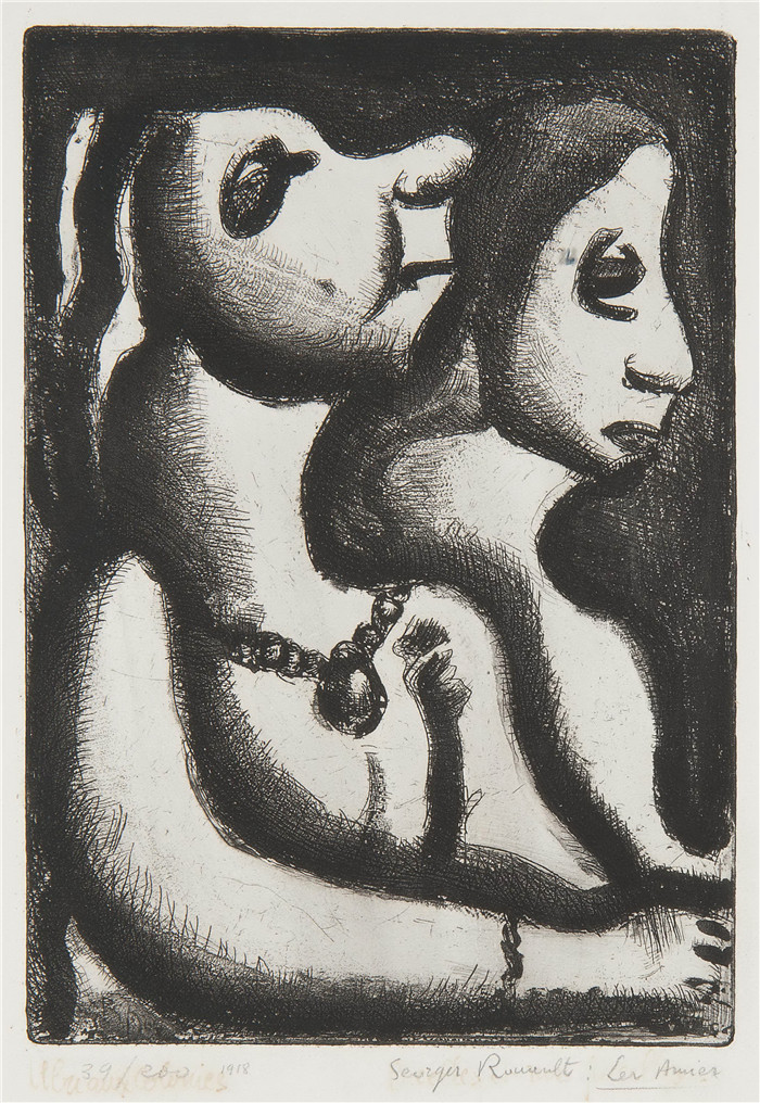 乔治·鲁奥（Georges Rouault）高清作品-转世的两位女主人