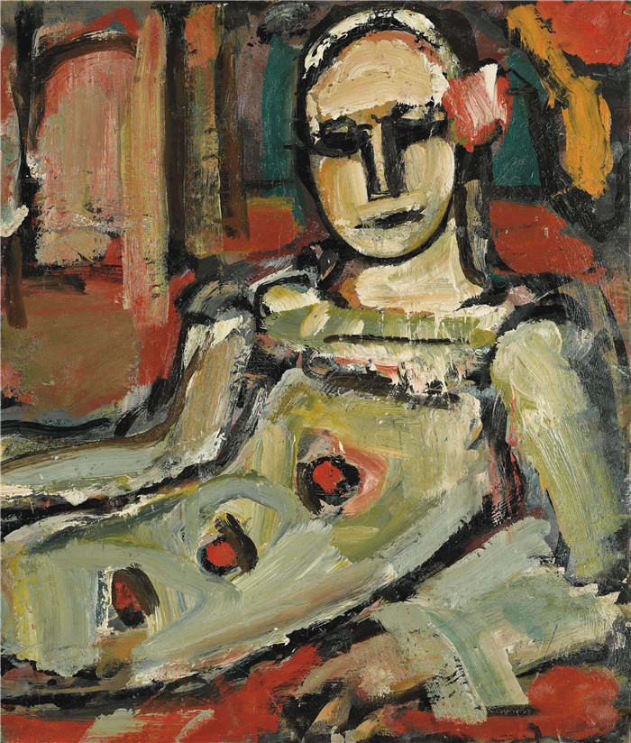 乔治·鲁奥（Georges Rouault）高清作品-一朵玫瑰