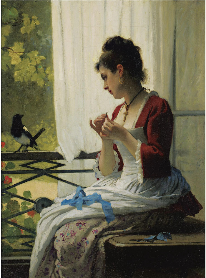 约瑟夫·卡罗（Joseph Caraud）高清作品-喜鹊 The magpie