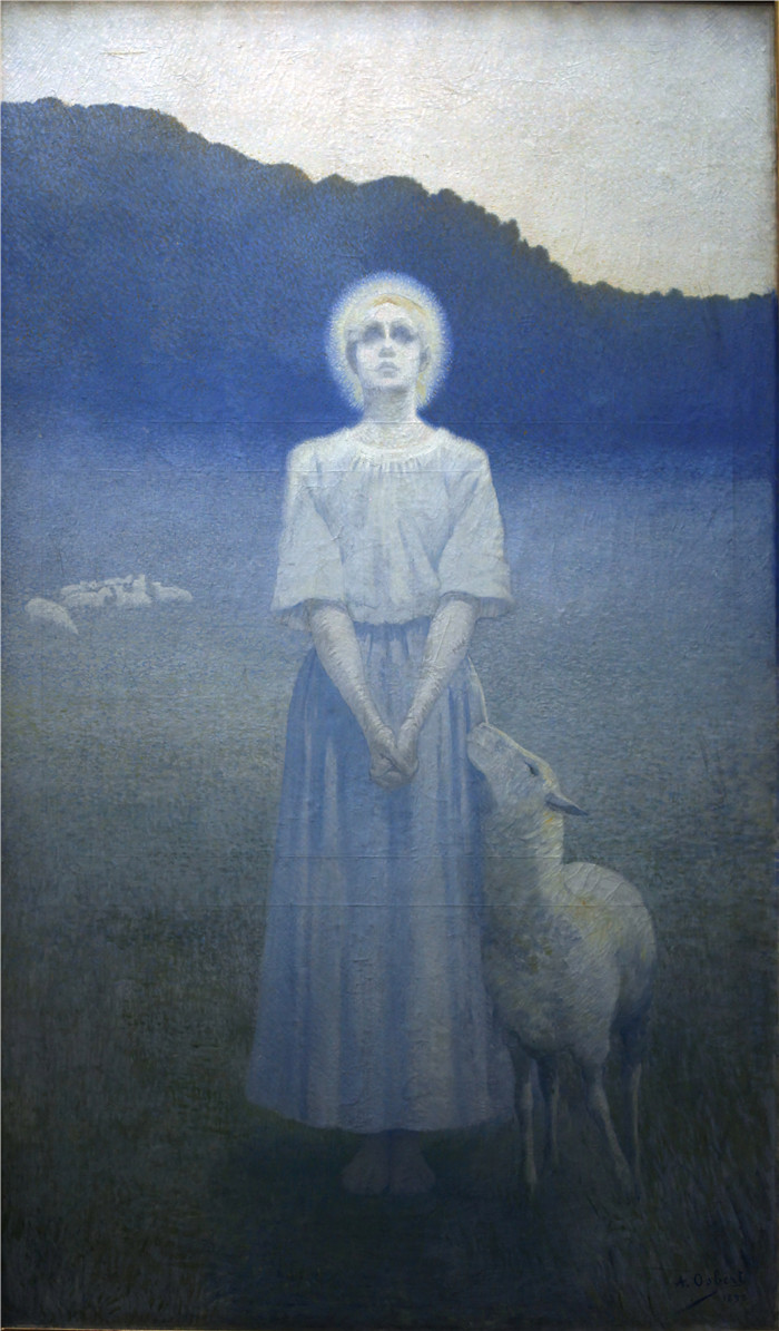 阿尔方斯·奥斯伯特(Alphonse Osbert) 高清油画-神圣的愿景