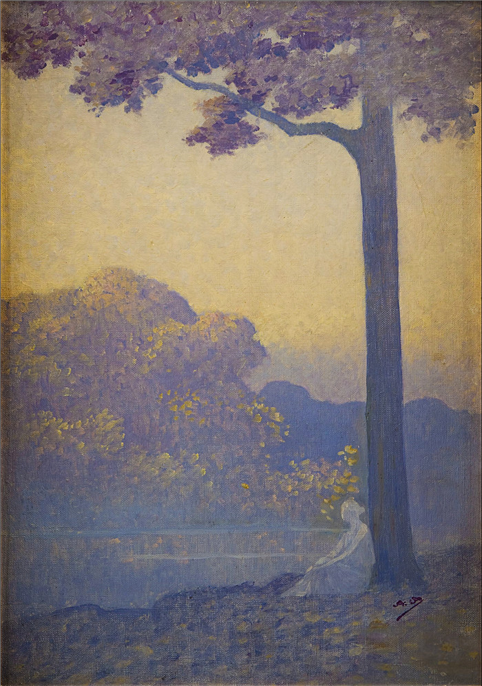 阿尔方斯·奥斯伯特(Alphonse Osbert) 高清油画-幻想，Revery