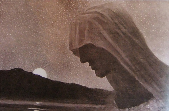 阿尔方斯·奥斯伯特(Alphonse Osbert) 高清油画-萨福，Sappho