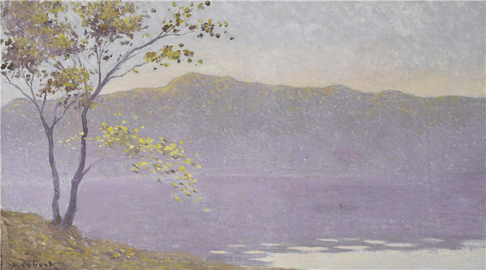 阿尔方斯·奥斯伯特(Alphonse Osbert) 高清油画-秋天的薄雾