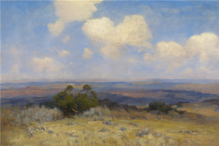 朱利安·昂德多克(Julian Onderdonk)高清油画-阳光与阴影，1910