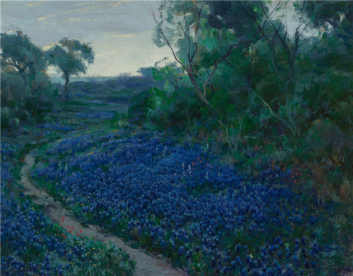 朱利安·昂德多克(Julian Onderdonk)高清油画-雾蒙蒙的早晨（1917）