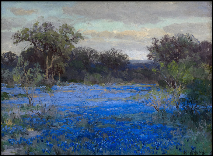 朱利安·昂德多克(Julian Onderdonk)高清油画-矢车菊，bluebonnets-robert-julian-onderdonk