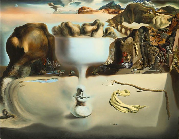 萨尔瓦多·达利 （Salvador Dali）高清-海滩上的脸和水果盘的幻影