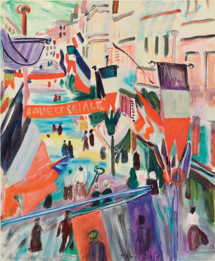 拉乌尔·杜菲（Raoul Dufy）高清作品-在勒阿弗尔 Juillet Au Havre, 1950