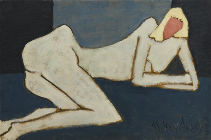 米尔顿·艾弗里（Milton Avery）高清作品-瘦长裸体