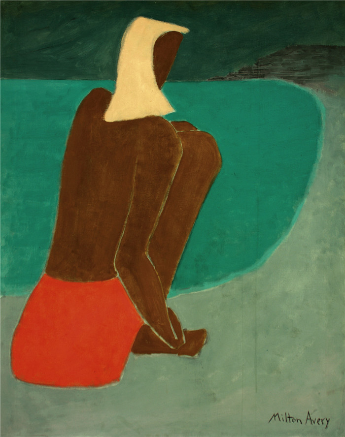 米尔顿·艾弗里（Milton Avery）高清作品-在海滩上