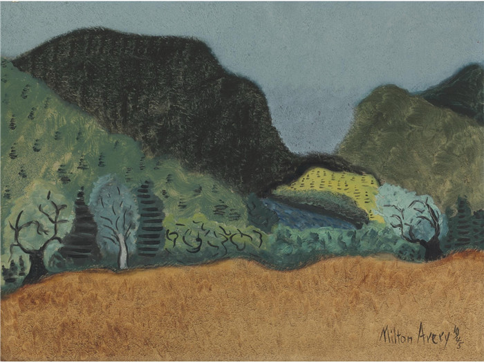 米尔顿·艾弗里（Milton Avery）高清作品-树木和山丘