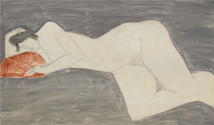 米尔顿·艾弗里（Milton Avery）高清作品-斜躺女性