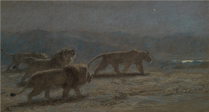 布里顿·里维尔(Briton Riviere)高清作品-狮子的骄傲 Pride of Lions