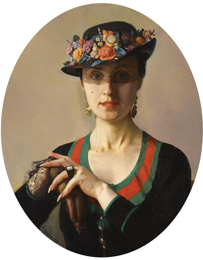 康斯坦丁·索莫夫(Konstantin Somov)高清作品-一位女士的肖像